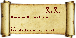 Karaba Krisztina névjegykártya